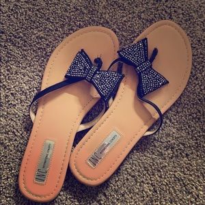 I.N.C. Rhinestone bow sandals
